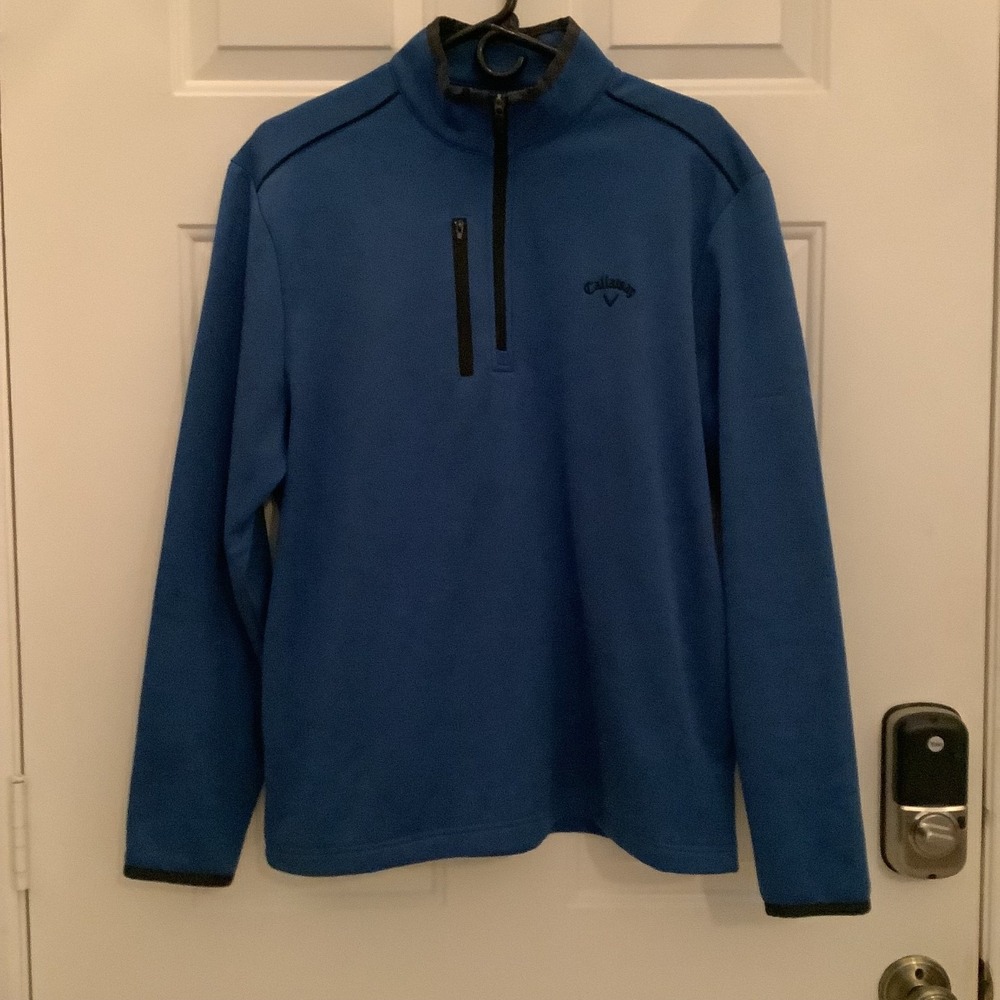 Callaway Golf Pullover Medium Quarter Zip Long‎ Sleeve Medium Weight Mens Blue